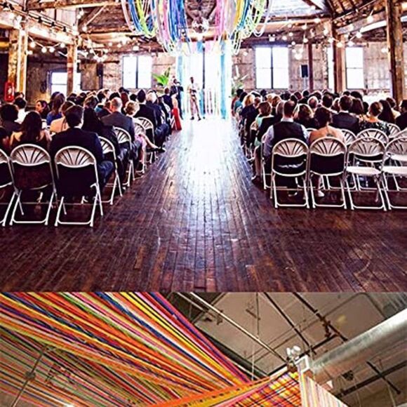 8 Pack Flagging Tape Non-Adhesive Plastic Ribbon Neon Marking Tape 1.2" x 1200 - Picture 5 of 11